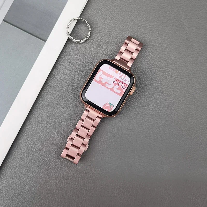 Thin band for Apple Watch band 45mm 44mm 41mm 40mm 42mm 38mm 49mm Stainless Steel metal band Apple Watch Series 10 9 8 3 Ultra 7 6 SE