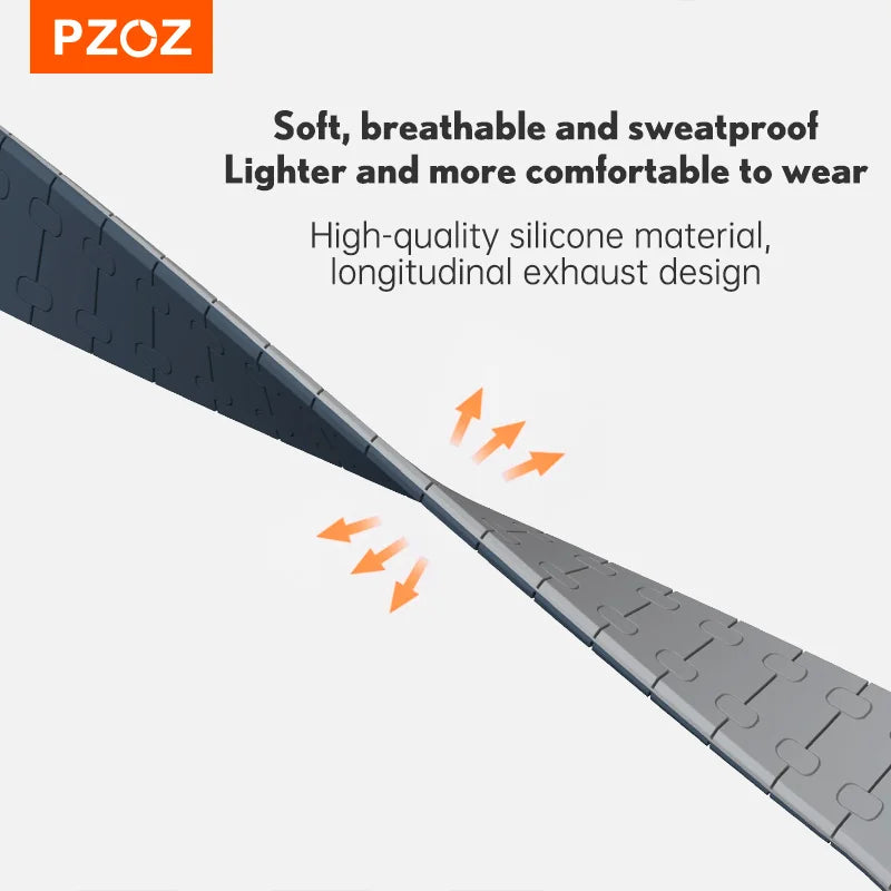 PZOZ Silicone Watch band For Apple Watch Ultra 3 2 49mm Chain Magnetic Wrist band For Apple Watch Series 11 10 9 8 Wristband