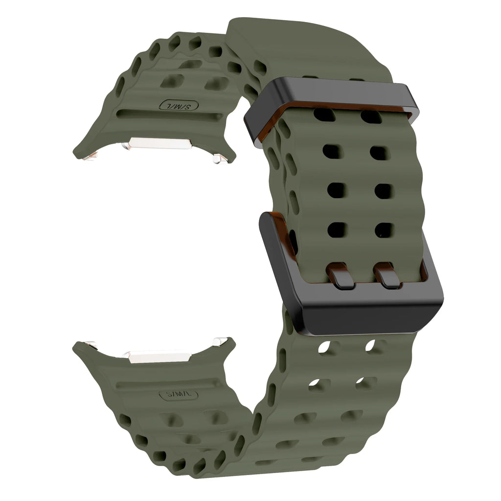 Marine Band For Samsung Galaxy Watch ultra 2025/7 ultra Accessories Two color Sport silicone Bracelet Galaxy Watch ultra Straps