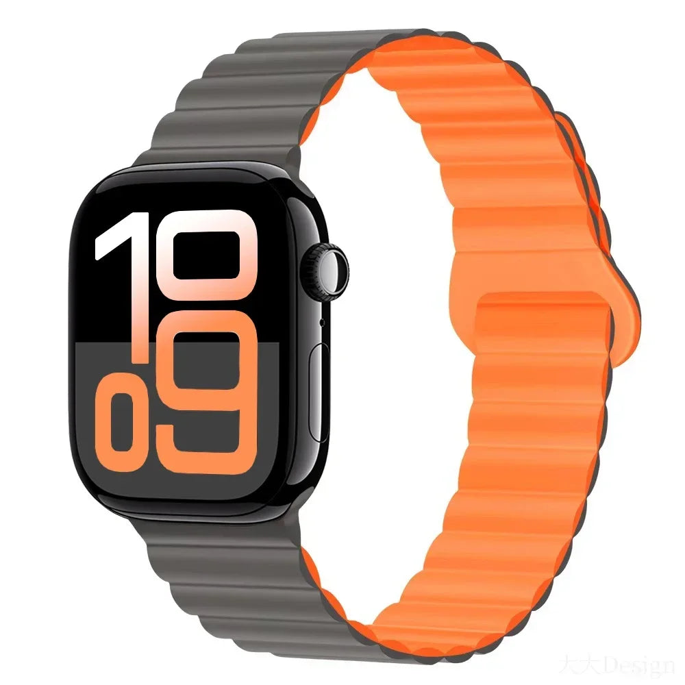 Silicone band for Apple Watch Ultra 3 2 1 49mm 11 10 42mm 46mm Magnetic band for Series 9 8 7 6 5 4 SE3 41mm 45mm 44mm 40mm