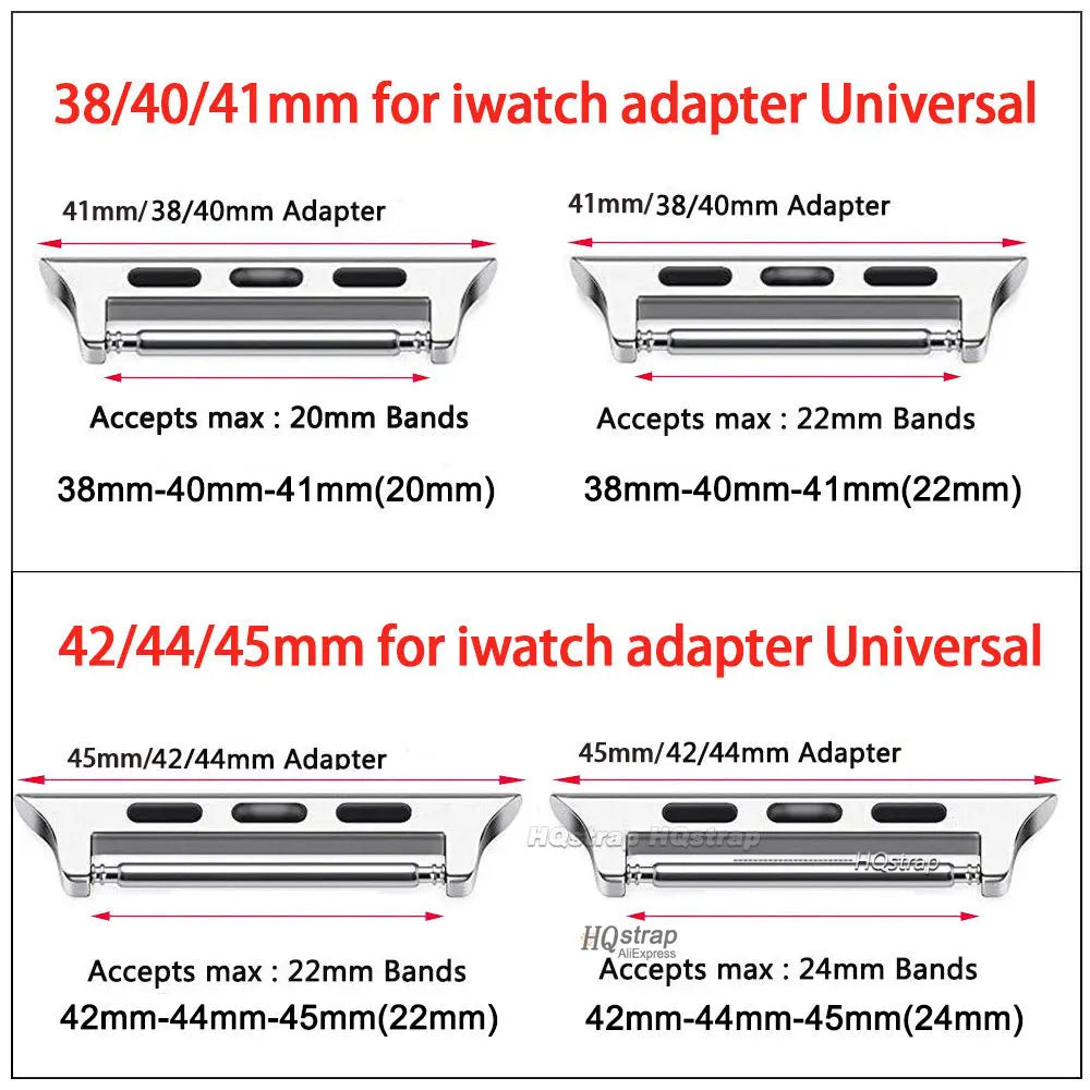 6 pces Connector for Apple Watch Ultra 2 49mm 44mm 45mm 42mm Stainless Steel Adapter for Apple Watch 9 8 7 6 5 4 SE 40mm 41mm 38mm