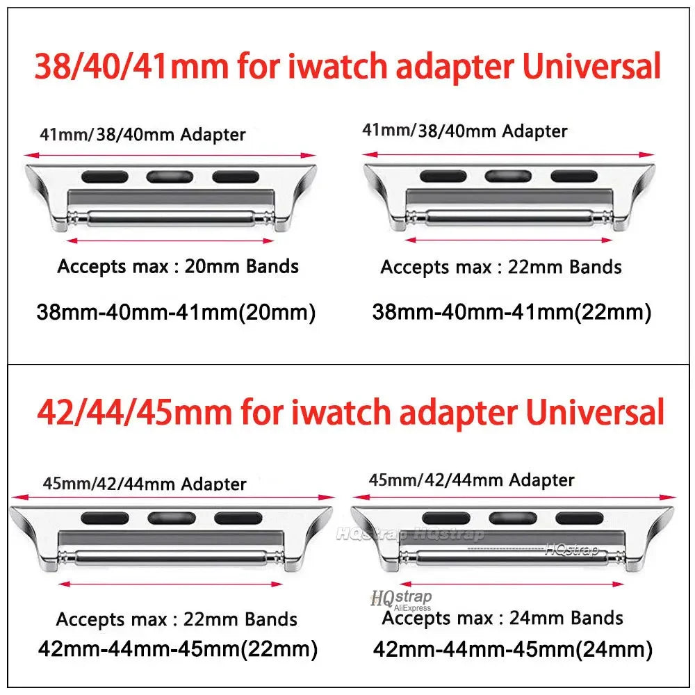 6 pces Connector for Apple Watch Ultra 2 49mm 44mm 45mm 42mm Stainless Steel Adapter for Apple Watch 9 8 7 6 5 4 SE 40mm 41mm 38mm