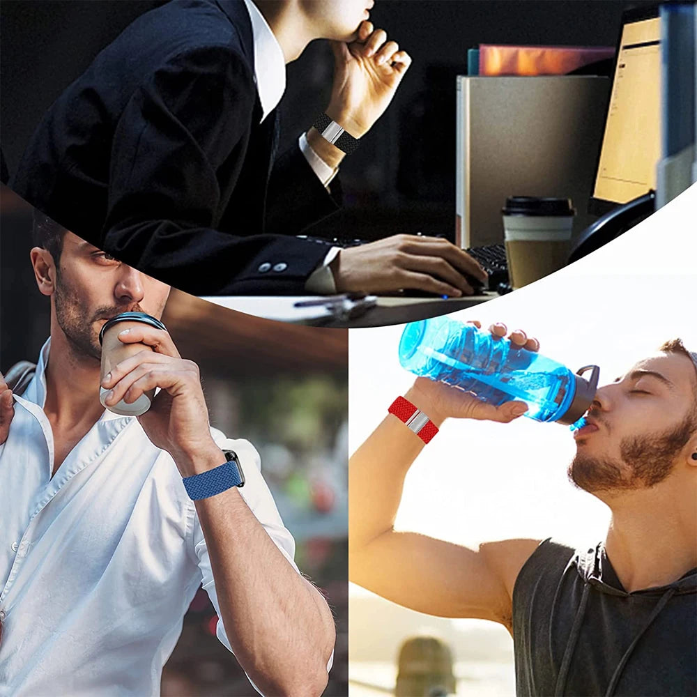 band For Apple Watch band 46mm 45mm 44mm 49mm 40mm 41mm 42mm Braided loop correa band Apple Watch Series 10 8 9 7 5 SE 6 4 Ultra