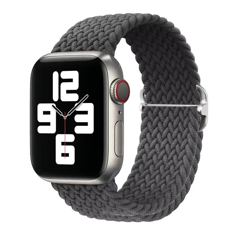 Braided Loop For Apple Watch band 49mm 44mm 45mm 41mm 42mm 38mm 40mm Elastic Solo band Apple Watch Ultra Series 7 SE 3 6 8 Band