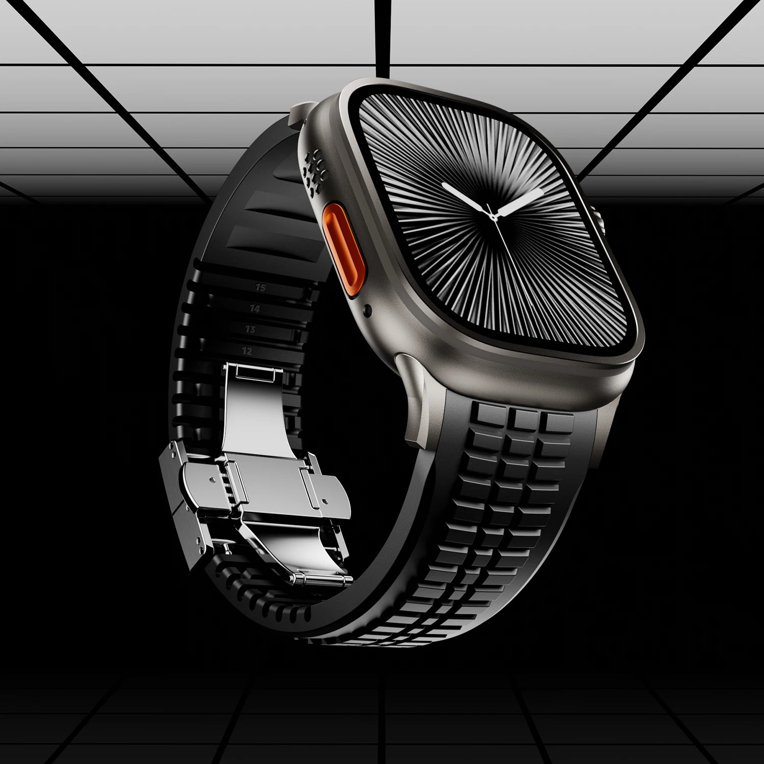 Rubber band for Apple Watch 46mm 45mm 44mm 42mm sport band for Apple Watch Ultra 2 1 49mm Series 10 9 8 7 SE 6 5 SE Luxury band