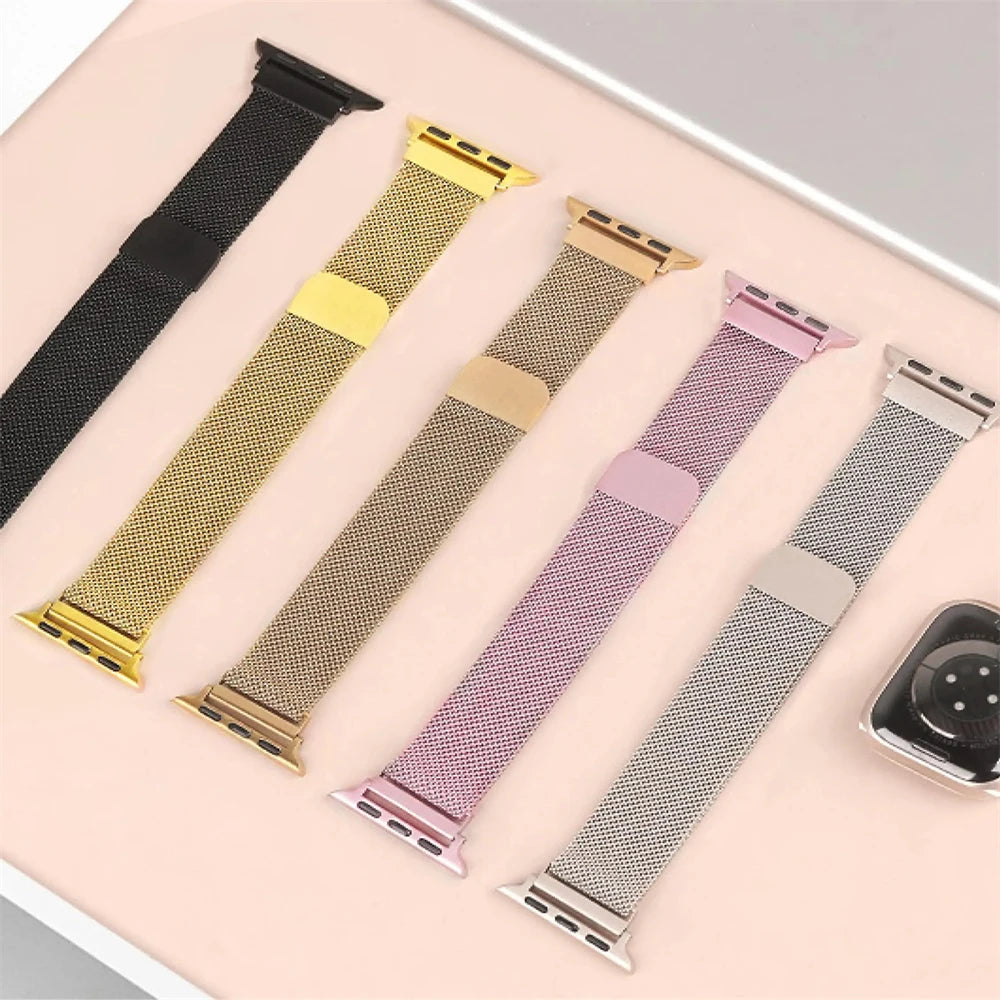 Milanese Loop for Apple Watch band 42mm 44mm 45mm 49mm 38mm 40mm 41mm Stainless Steel Adjustable sport and Leisure bandt