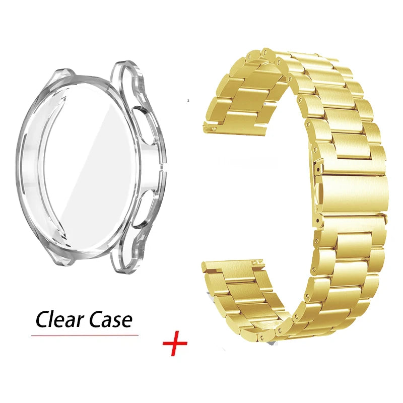 Strap+Screen Case Protector For Samsung Galaxy Watch 7 6 5 4 40mm 44mm Band Cover For Samsung Galaxy Watch 7 44mm Metal Bracelet