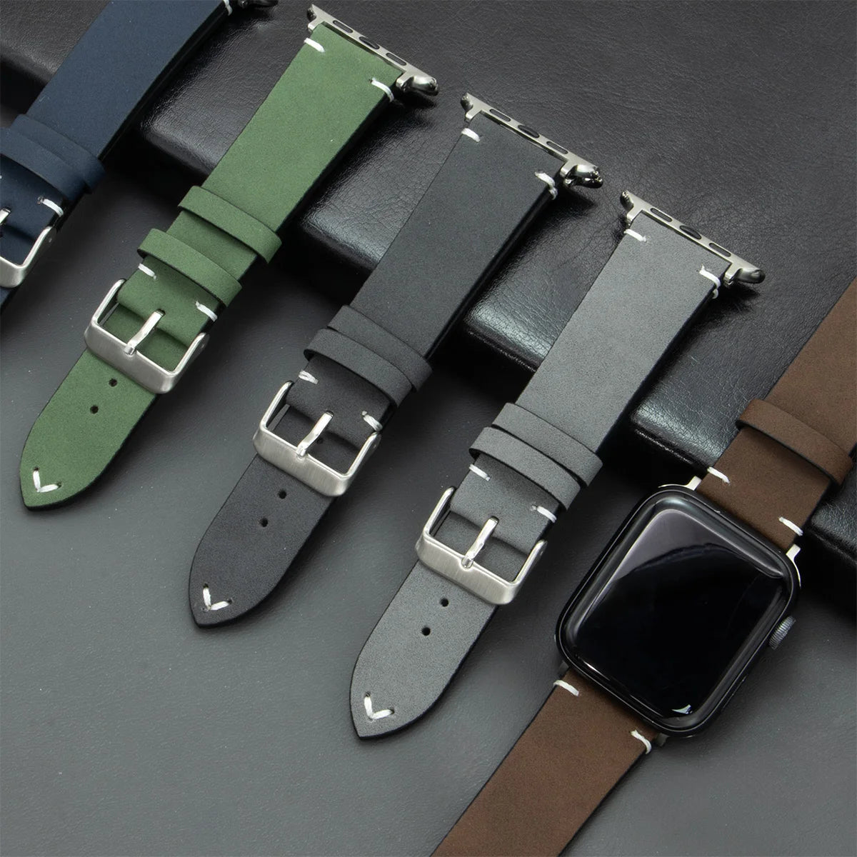 Leather band for Apple Watch band Ultra 2 49mm 46mm 42mm 45mm 44mm 42mm 40mm 41mm watch band for Apple Watch Series 10 9 8 7 6 SE 5 4