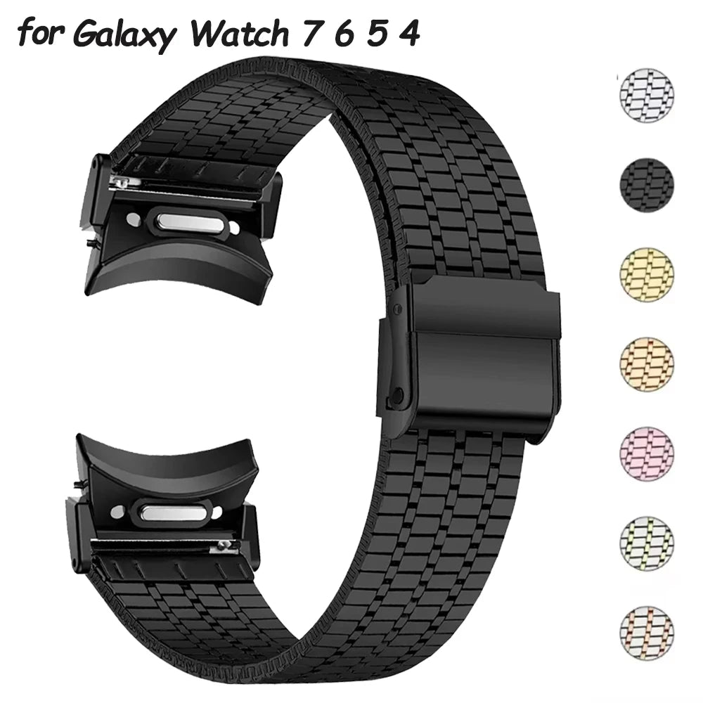 No Gaps Stainless Steel Strap for Samsung Galaxy Watch 7 6 5 4 40mm 44mm 6 4 Classic 47mm 43mm Metal Bracelet for 5Pro 45mm Band