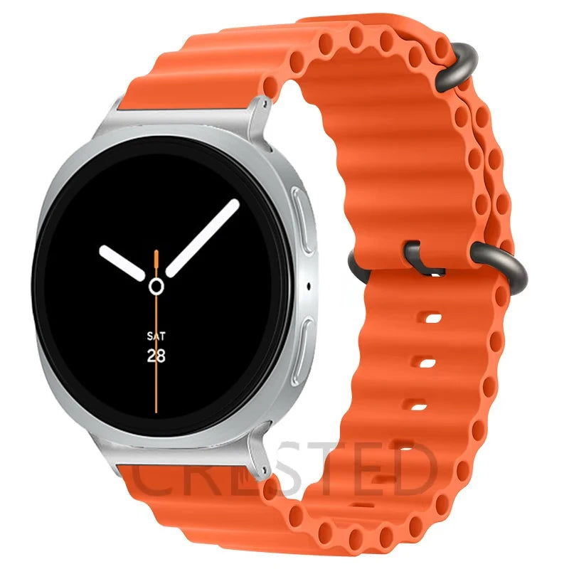 Ocean Band For Samsung Galaxy Watch 8 strap 44mm 40mm Accessories Sport Silicone Bracelet correa for Galaxy watch 8 classic 46mm