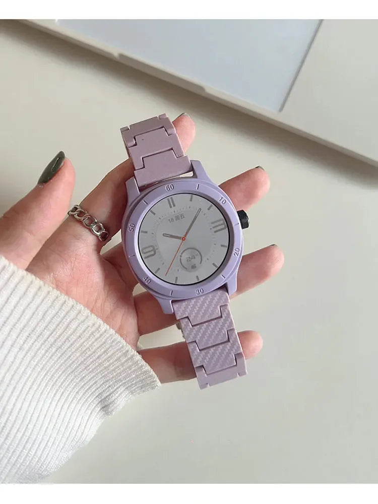 Carbon Fiber Band For Samsung Galaxy 7/FE/4/5/6/Classic 46mm/Active 2 20mm 22mm link Bracelet Huawei Watch GT 4/2/2e/3/Pro strap