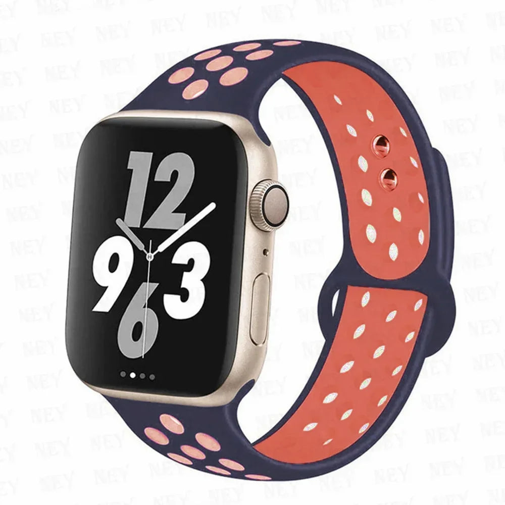 Sport band For Apple Watch band 45mm 49mm 44mm 40mm 41mm 42mm 46mm Silicone band Apple Watch Ultra 2 Series 10 9 8 SE 7 6 5 4 3