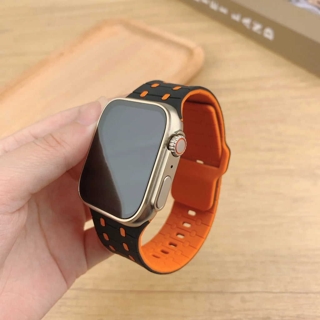 Silicone band For Apple Watch band 45mm 41mm 44mm 49mm 40mm 38mm 42mm 46mm band correa Apple Watch Series 10 9 8 7 6 5 3 SE Ultra