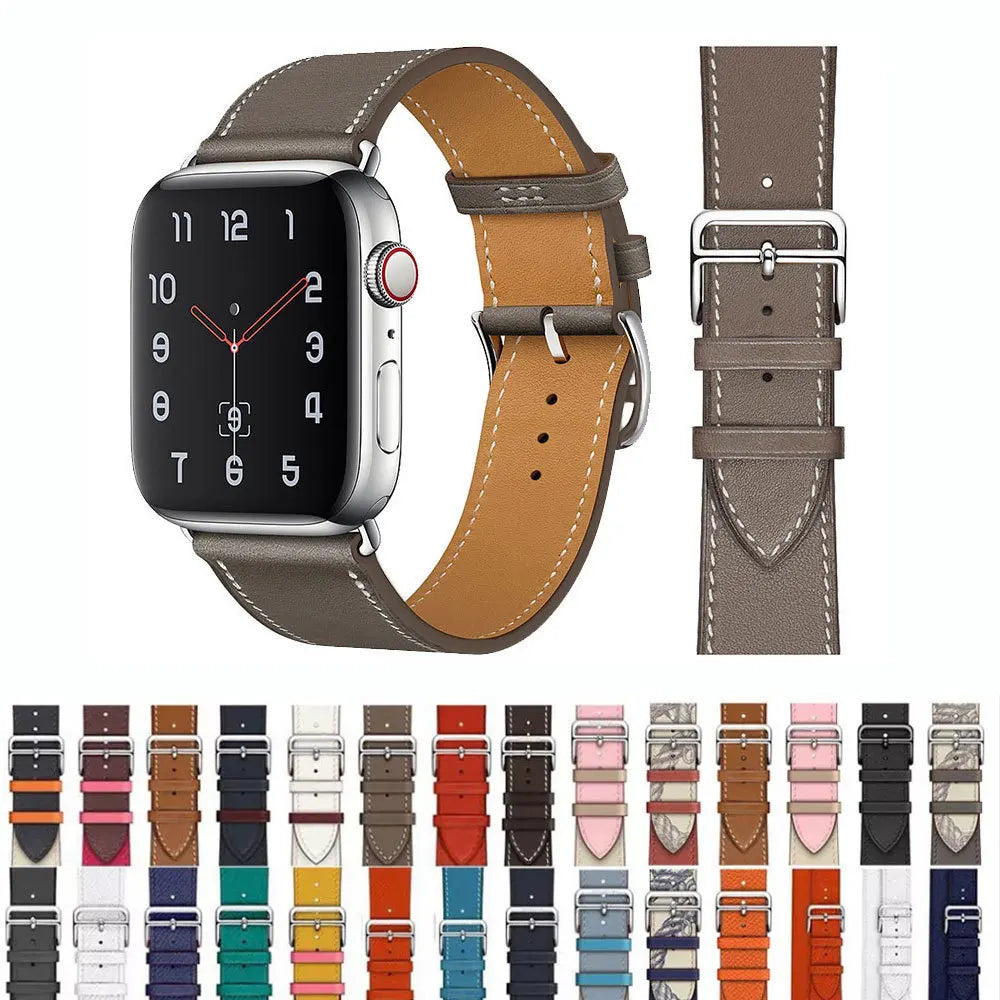 Leather Watch band for Apple Watch band 46mm 44mm 49mm 45mm 42mm 40mm 38mm 41mm band Apple Watch Series 10 Ultra 9 8 7 6 5 4 3 SE