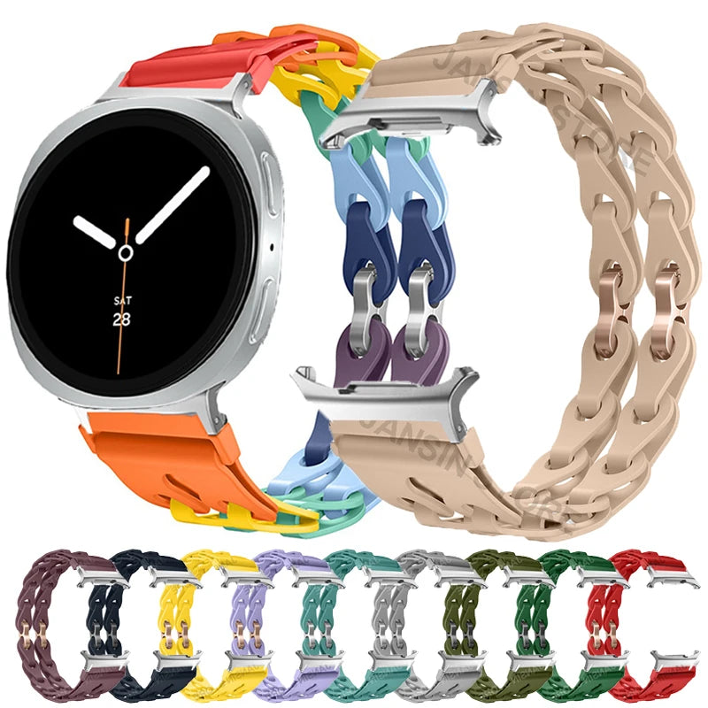 Silicone Band for Samsung Galaxy Watch 8 40mm 44mm Sports Strap Correa Wristband Breathable Bracelet For Galaxy 8 Classic 46mm