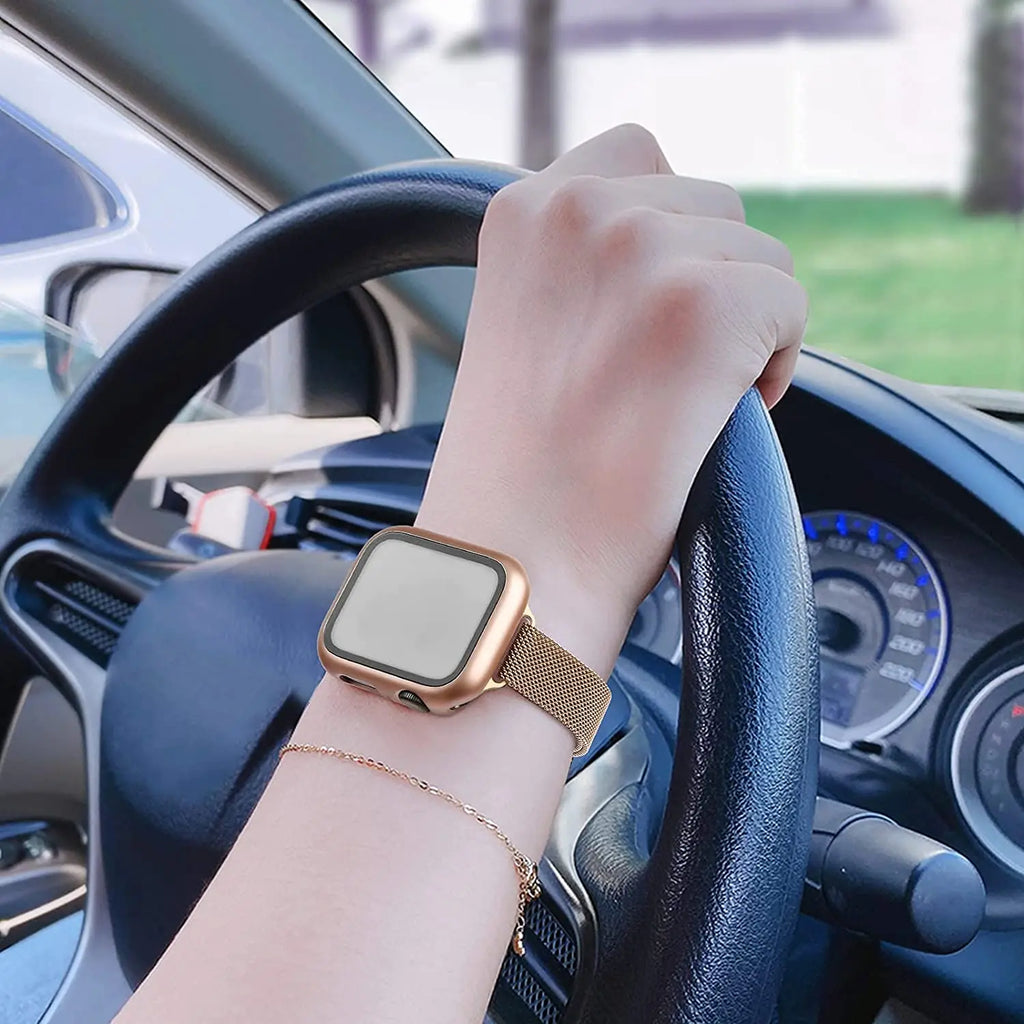 Magnetic Loop band For Apple Watch band 40mm 44mm 45mm 41mm 42mm 38mm Slim Stainless steel band Apple Watch Series 3 4 5 6 SE 7