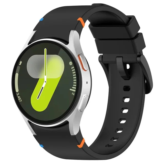 Official Silicone Strap For Samsung Galaxy Watch 7/FE/6/5/4 44mm 40mm 5 Pro Wave Bracelet Galaxy Watch 6 Classic 47mm 43mm Band
