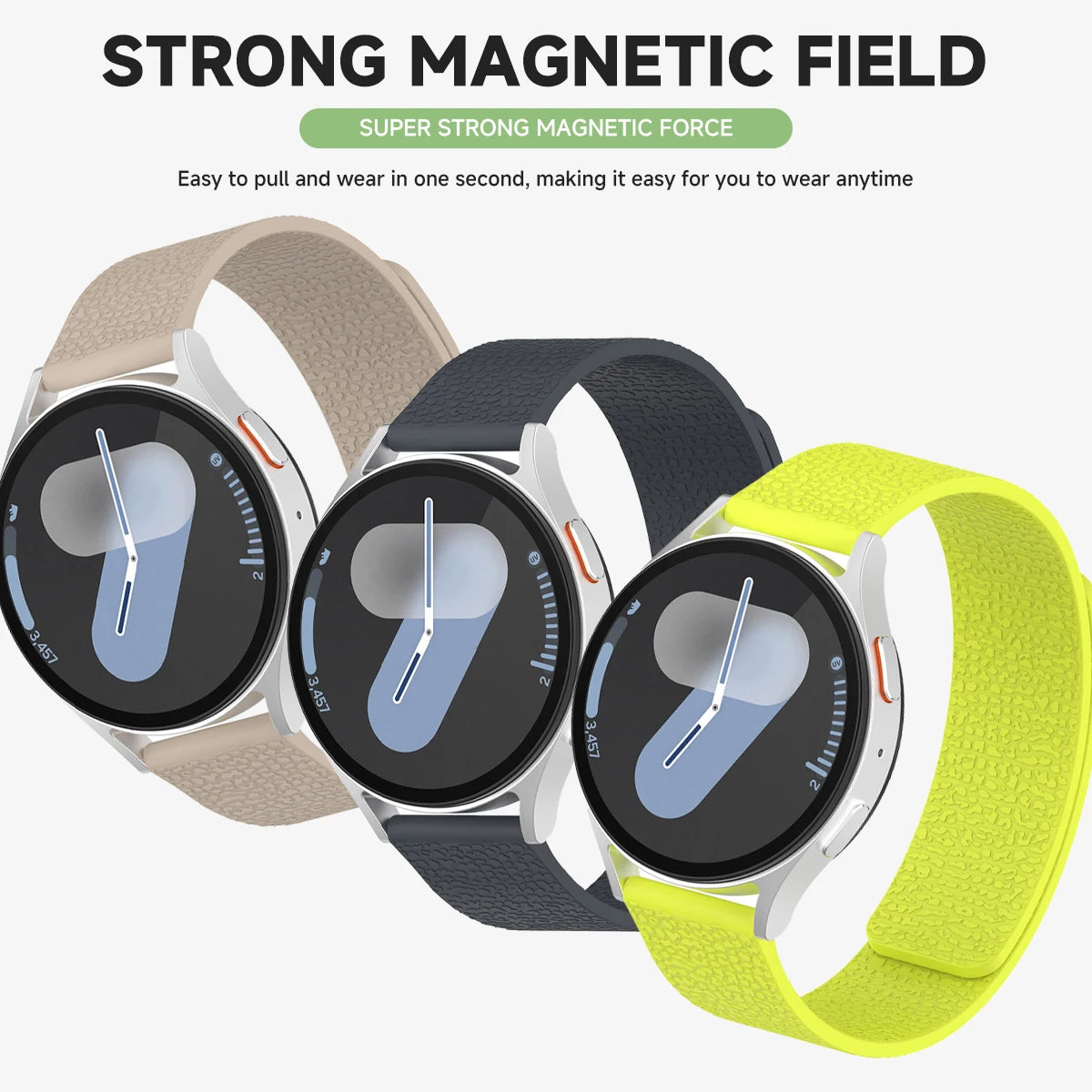 18mm 20mm 22mm Silicone Magnetic Loop Strap For Samsung Galaxy Watch 7/6/5/4 Active 2 Amazfit Bracelet HUAWEI Watch GT 2e 3 Band