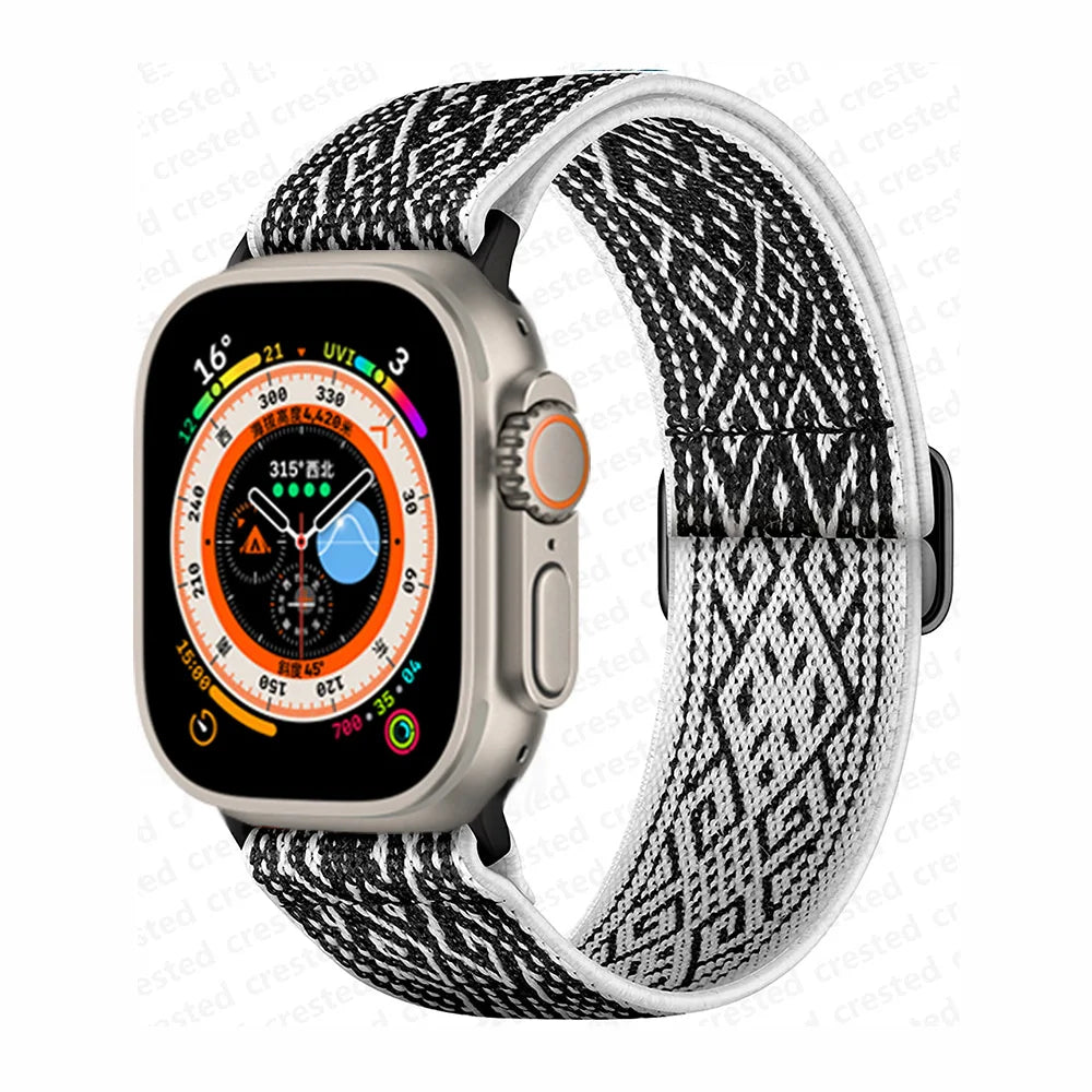 Scrunchie band for Apple Watch band 45mm 44mm 40mm 41mm 42mm 46mm 49mm Elastic Nylon band Apple Watch Series 10 9 8 7 SE Ultra 2