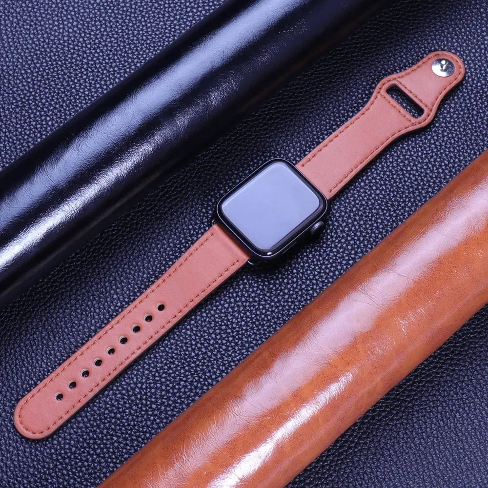 Leather band For Apple Watch 10 band 46mm 42mm 44mm 45mm 49mm 41mm 40mm correa band Apple Watch Series 8 9 3 4 5 6 SE 7 Ultra 2