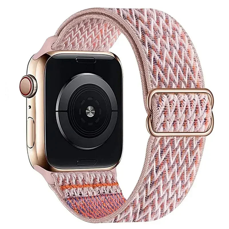 Bohemian Nylon band for Apple Watch Ultra 2 49mm 42mm 45mm 38mm 40mm 41mm 44mm Elastic Shiny band Apple Watch Series 10 9 8 7 6 5 4 3 SE
