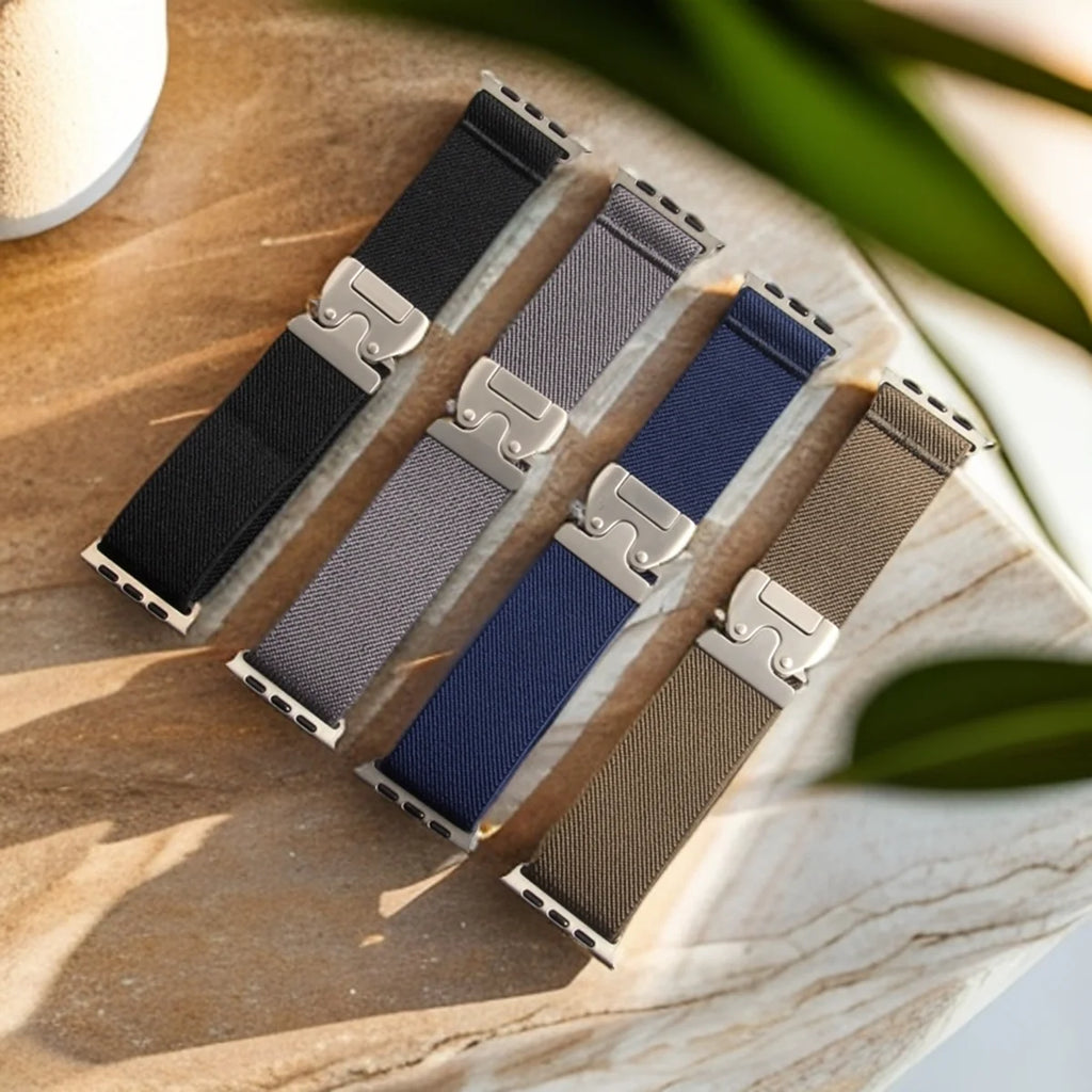 Nylon Loop Compatible With Apple Watch band Series 10 9 38mm 40mm 41mm 42mm 44mm 46mm 46mm 49mm Woman Man Parachute Style Buckle Elastic Ban