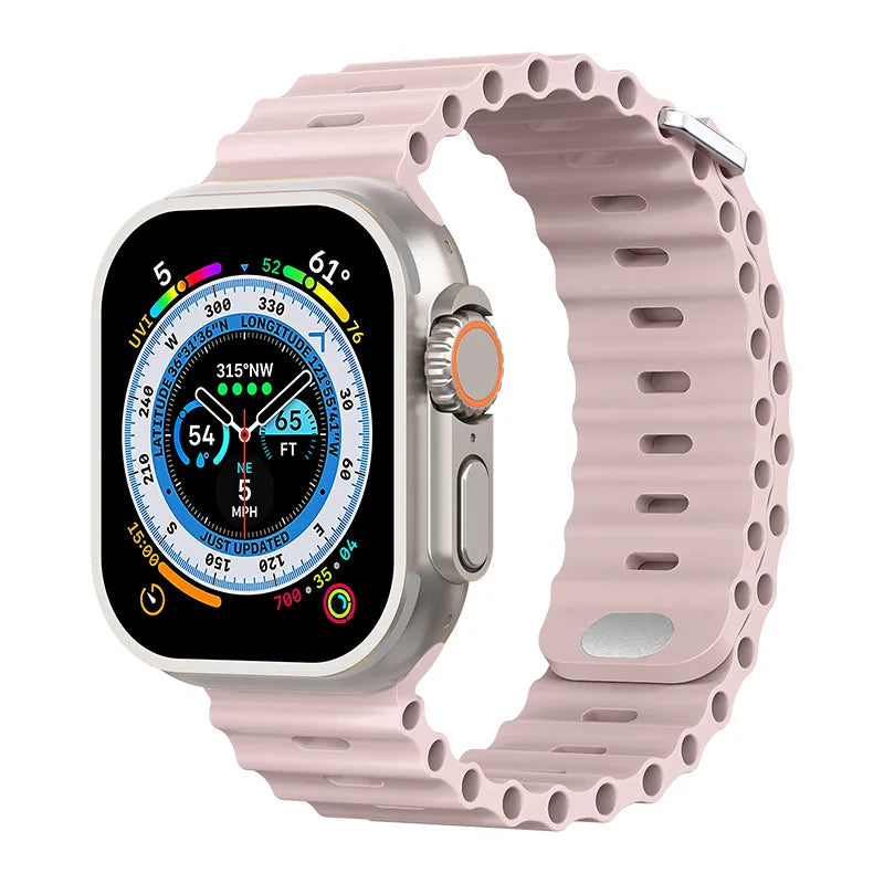 Ocean band for Apple Watch Ultra 3 2 band 49mm Series 45mm 41mm 46mm 42mm 40mm 44mm Silicone watch band Apple Watch 11 10 9 8 7 6 5 SE2