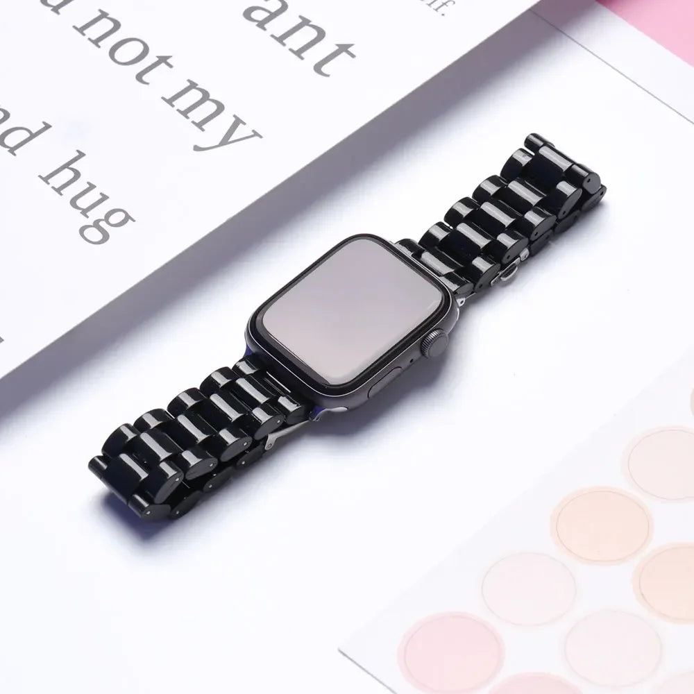 Resin Watch band for Apple Watch 44mm band 42mm 38mm correa watch band for Apple Watch Series 10 8 7 6 SE 5 4 40mm 41mm 45mm 49mm Ultra