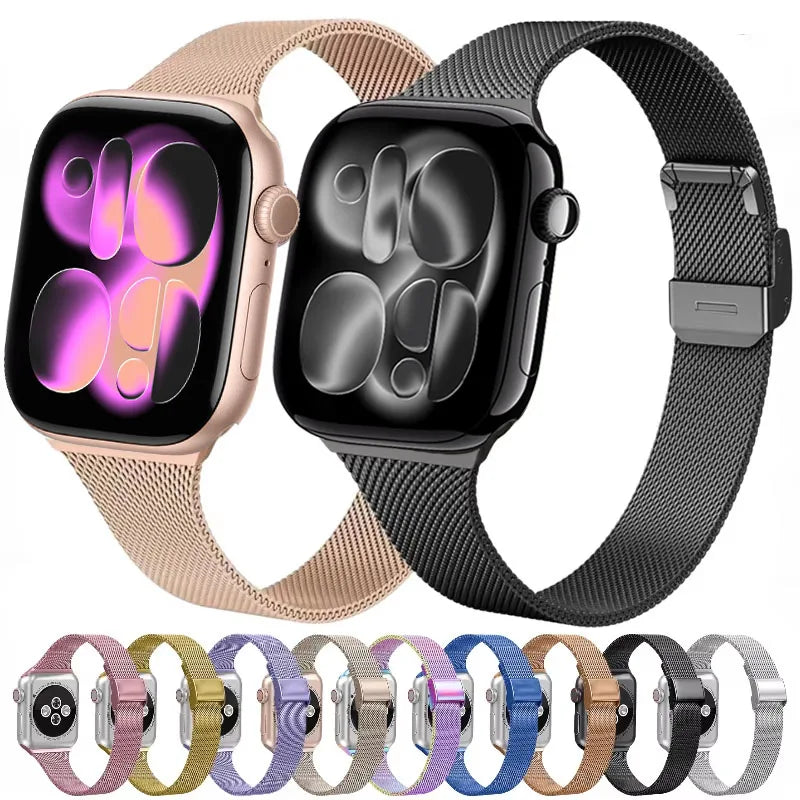 Silm Milanese band For Apple Watch band 11 10 9 8 7 46mm 42mm 45mm 41mm Ultra 3 2 49mm metal band Apple Watch 6 5 4 SE 44mm 40mm