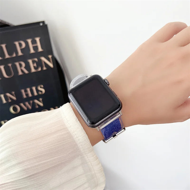 Bling Transparent band for Apple Watch Ultra 2 band 49mm 45mm 41mm 44mm 40mm 46mm Silicone band Apple Watch Series 10 9 8 7 6 5 SE