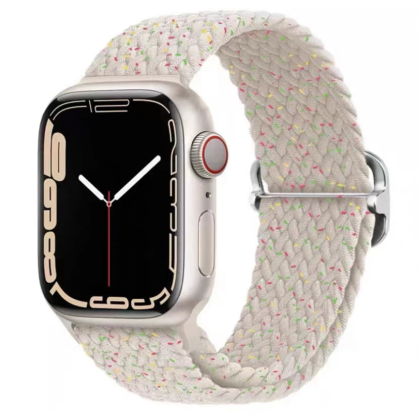 Braided Loop For Apple Watch band 49mm 44mm 45mm 41mm 42mm 38mm 40mm Elastic Solo band Apple Watch Ultra Series 7 SE 3 6 8 Band
