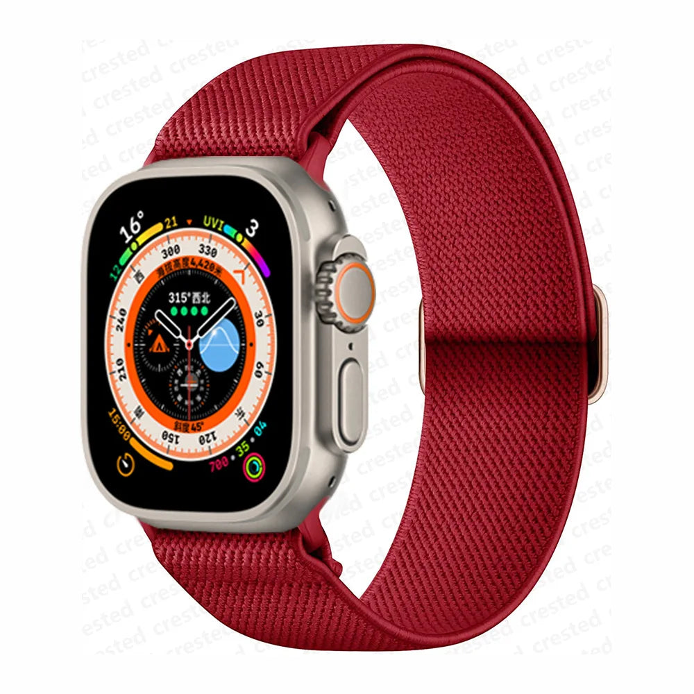 Scrunchie band for Apple Watch band 45mm 44mm 40mm 41mm 42mm 46mm 49mm Elastic Nylon band Apple Watch Series 10 9 8 7 SE Ultra 2