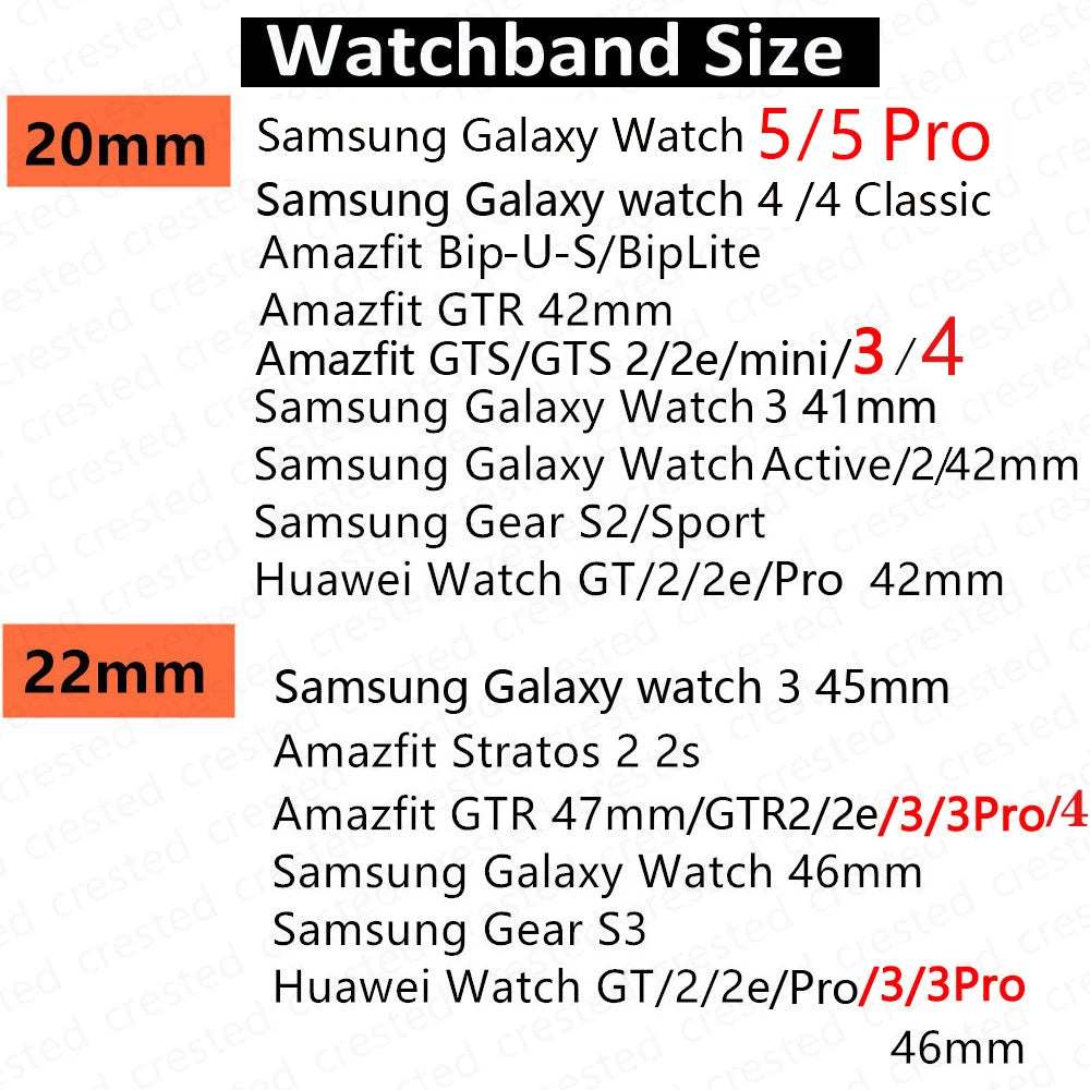 20mm strap For Samsung Galaxy watch 4/6/4classic/5/Pro/Active 3/2/Gear S3/amazfit bip bracelet Huawei watch GT 2/3 Pro 22mm band