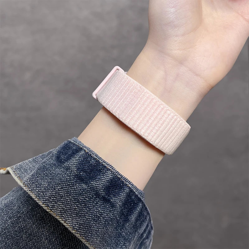 Nylon Loop For Apple Watch band 45mm 44mm 49mm 46mm 40mm 41mm 38mm 42mm Correa band Apple Watch Series 6 SE 7 8 9 10 Ultra 2 band