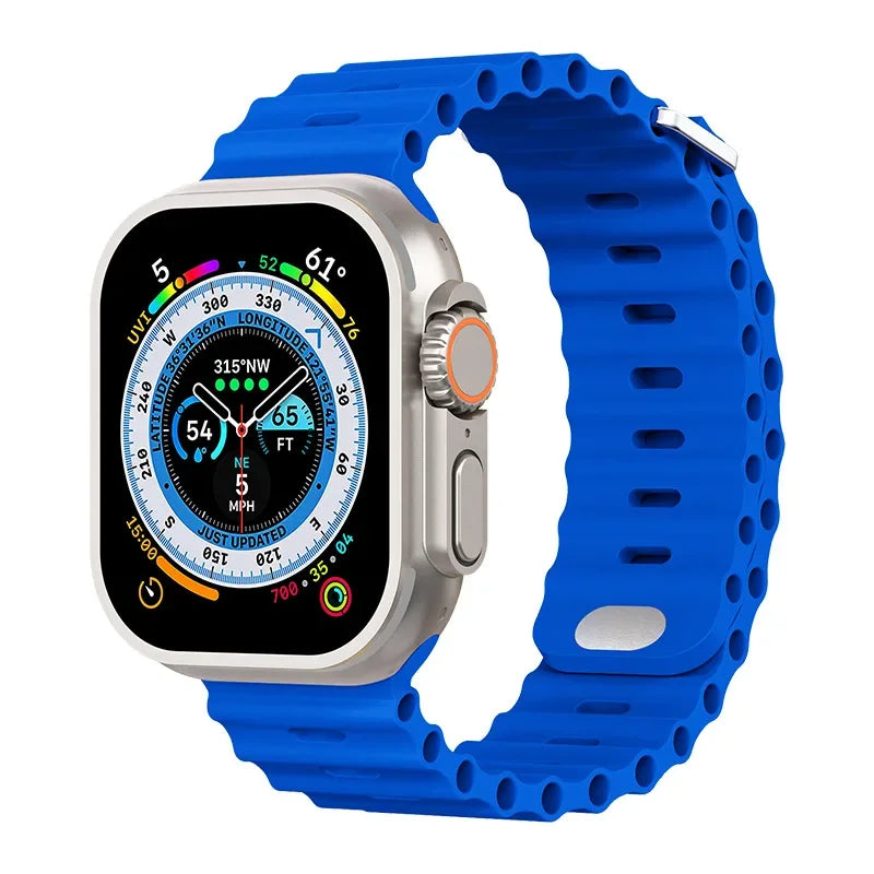 Ocean Silicone band for Apple Watch Ultra 2 3 49mm 45mm 44mm 46mm 42mm 40mm 41mm Sport band Apple Watch Series 11 10 9 8 7 6 SE band