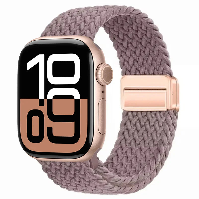 Nylon Braided Loop band for Apple Watch Ultra 3 2 49mm 11 10 42mm 46mm 9 8 7 45mm 41mm Magnetic band Apple Watch 6 5 SE 44mm 40mm band