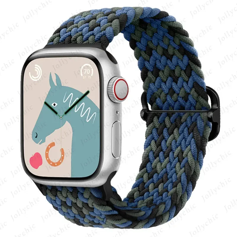 Braided Solo Loop band For Apple Watch Ultra 2 band 49mm 44mm 40mm 45mm 41mm 42mm 38mm band Apple Watch Series 9 8 7 6 SE 3