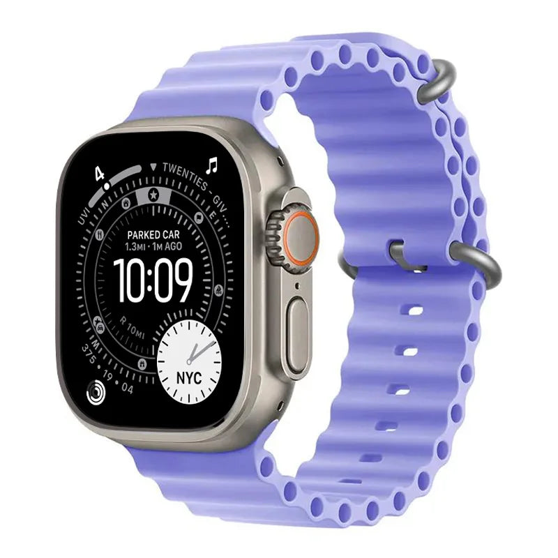 Ocean band for Apple Watch Ultra 3 2 49mm 45mm 46mm 42mm 44mm 40mm Silicone sport band correa Series 11 10 9 7 8 6 SE3 band