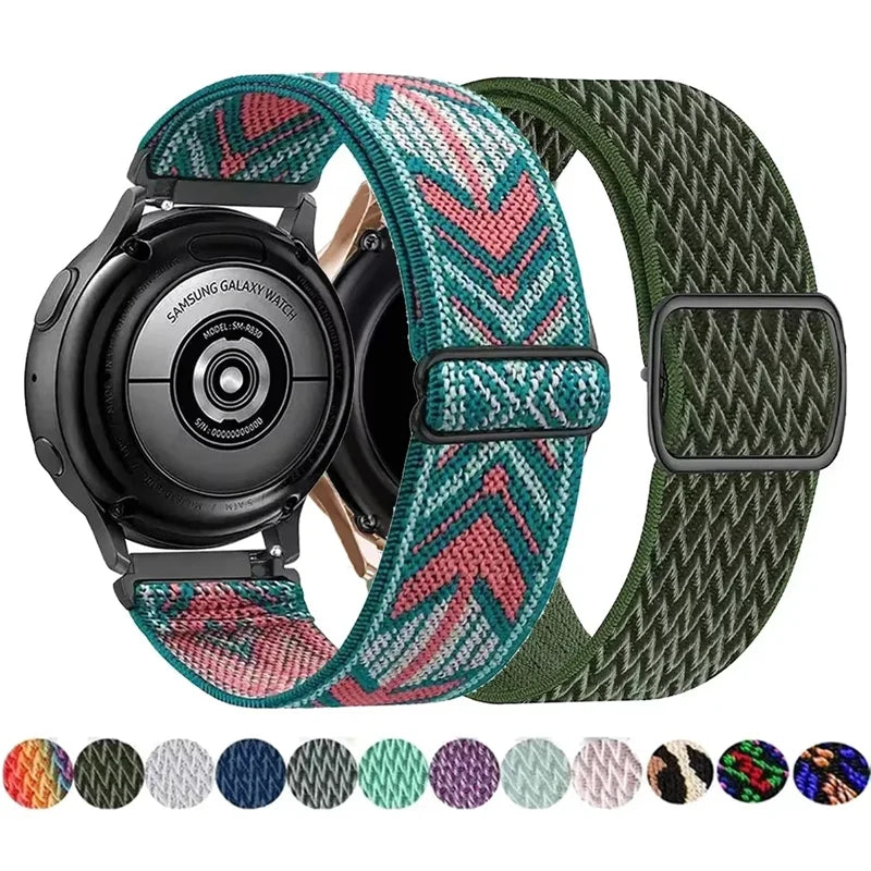 20mm 22mm strap For Samsung Galaxy watch 7 classic 46mm/6 Classic/Gear S3/4/5 pro 44mm 40mm Nylon Elastic Huawei GT 2/3 Pro band