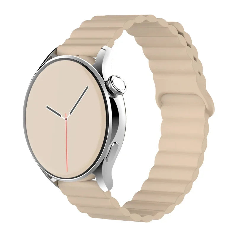 silicone strap For Samsung Galaxy watch 7/6/5/4/5pro/6-4 Classic/FE 20mm 22mm band Magnetic Loop bracelet huawei GT 4-3-pro-2e