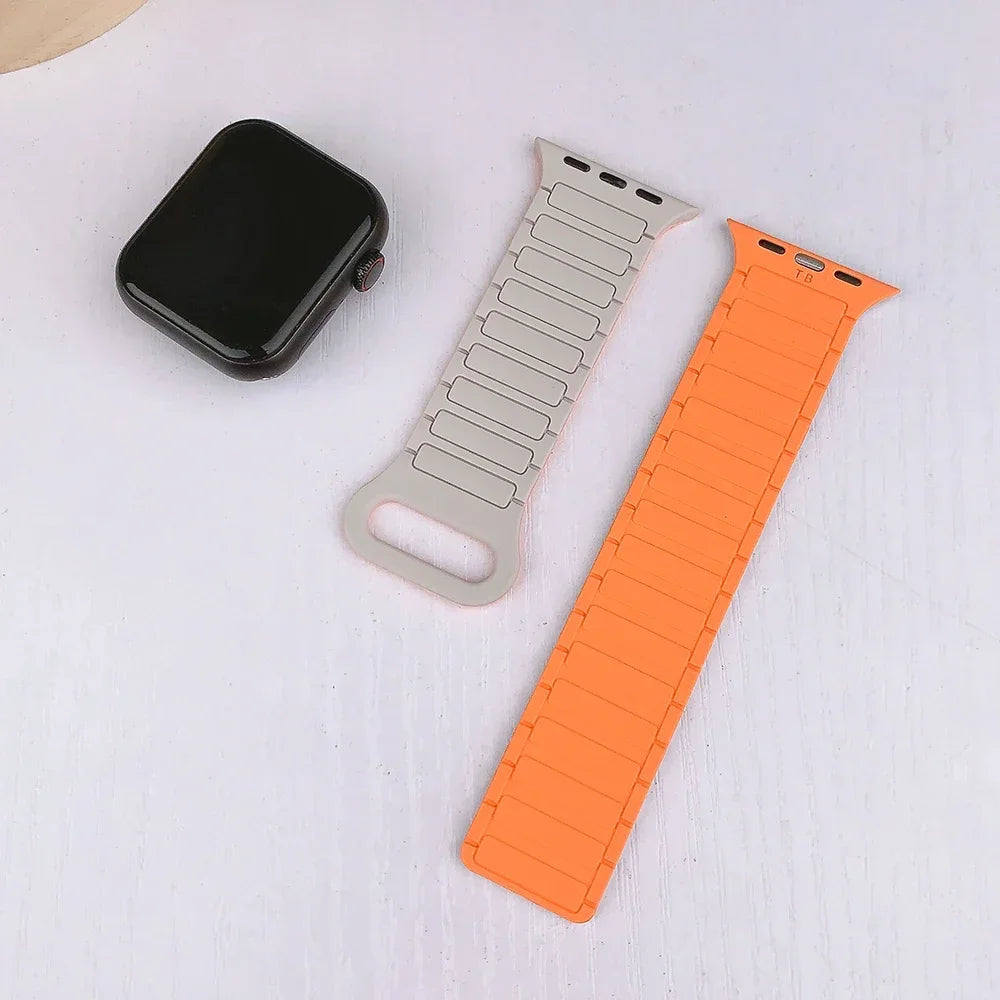 Magnetic Silicone band for Apple Watch Ultra 3 band 49mm 46mm 42mm 45mm 44mm 40mm band correa Apple Watch Series 11 10 9 8 7 SE