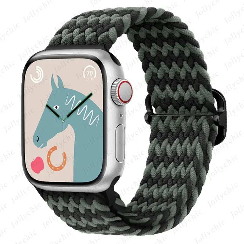 Braided Solo Loop band For Apple Watch Ultra 2 band 49mm 44mm 40mm 45mm 41mm 42mm 38mm band Apple Watch Series 9 8 7 6 SE 3