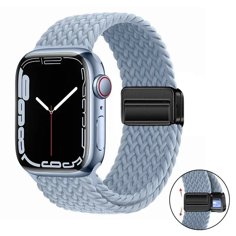 Magnetic Braided band For Apple Watch band 46mm 42mm 45mm 41mm 44mm 40mm Ultra 2 49mm Nylon band Apple Watch 10 9 8 7 6 5 4 SE