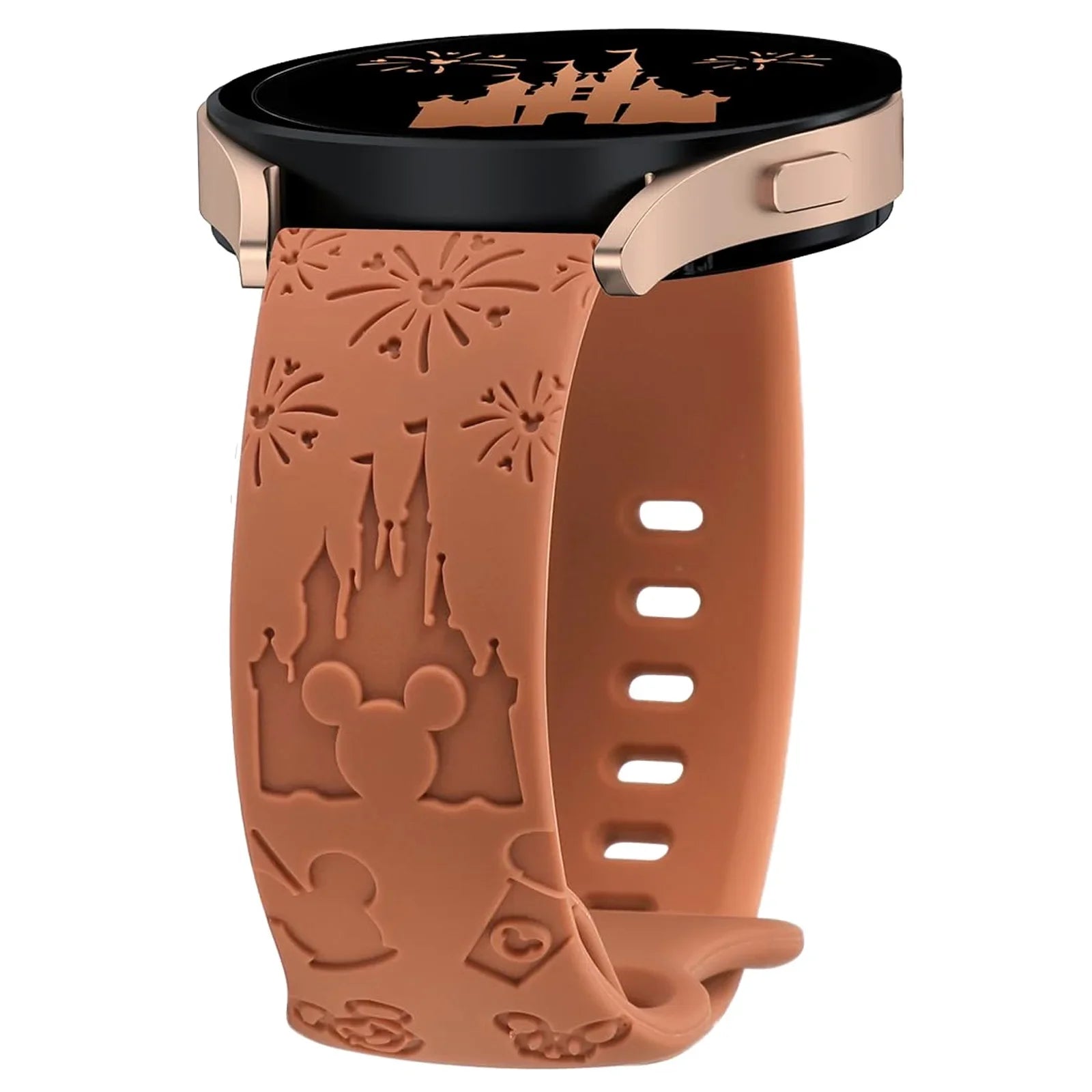 20mm Castle Floral Engraved Band for Samsung Galaxy Watch 7 6 5 4 40/44mm Silicone Cute Strap for Watch 6Classic 47mm 5Pro 45mm