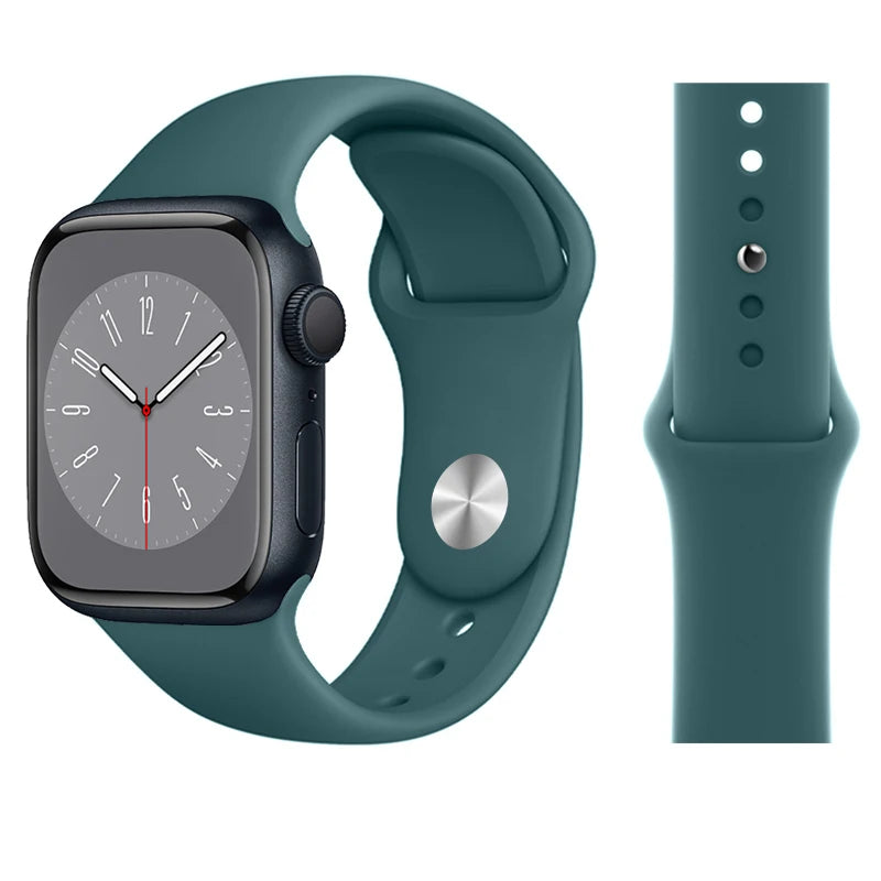 Official Silicone band for Apple Watch band Ultra 2 49mm 44mm 40mm 41mm 45mm 38mm Sport band Apple Watch Series 9 7 5 SE 10 42mm 46mm