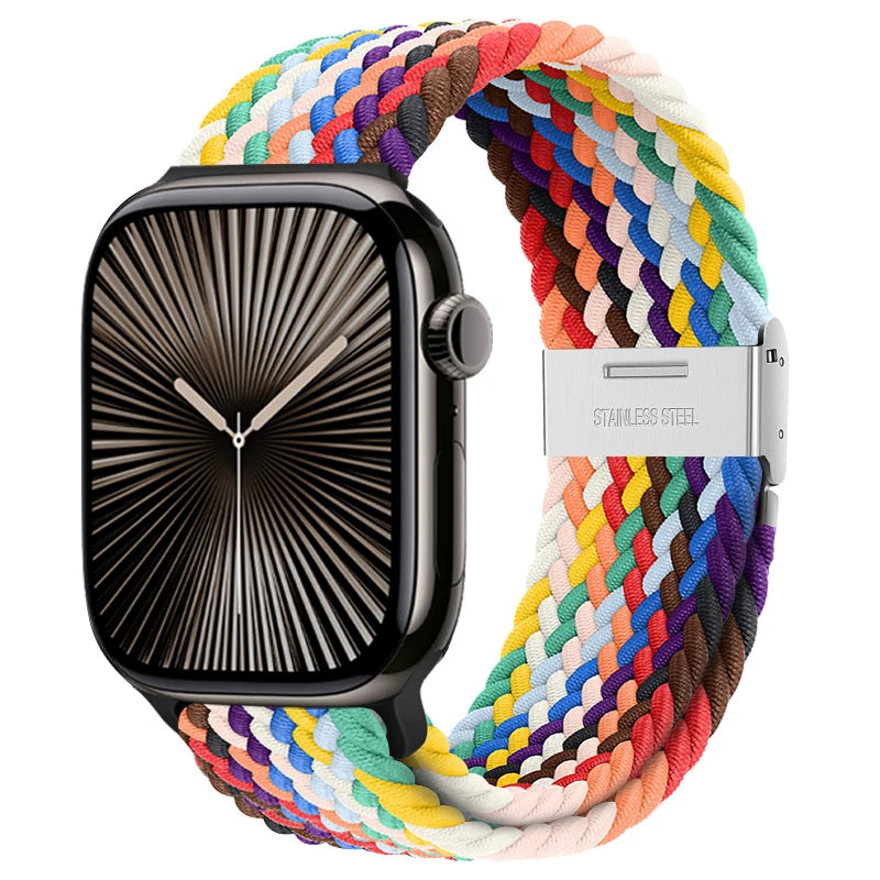 band For Apple Watch band 46mm 45mm 44mm 49mm 40mm 41mm 42mm Braided loop correa band Apple Watch Series 10 8 9 7 5 SE 6 4 Ultra