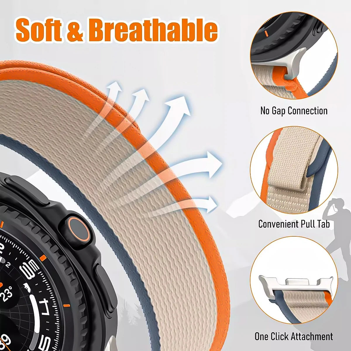 Trail Loop strap for Samsung galaxy watch 8 40 44mm/8 classic Nylon Sport Band for galaxy 8 classic 46mm Smartwatch Bracelet