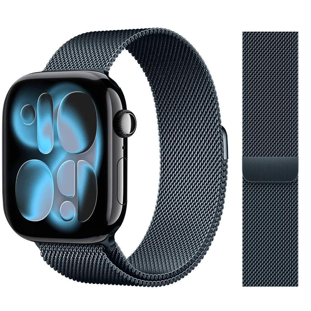For Apple Watch band 11 10 9 8 SE 46mm 42mm 44mm 45mm Ultra 3 2 49mm 41mm Milanese Loop metal band correa Apple Watch bands