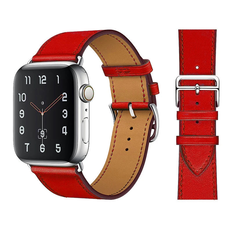 Leather watch band for Apple Watch 11 band 46mm 42mm 44mm 40mm 41mm 45mm 49mm 38mm band Apple Watch Series 10 Ultra3 9 8 7 6 5 SE 3