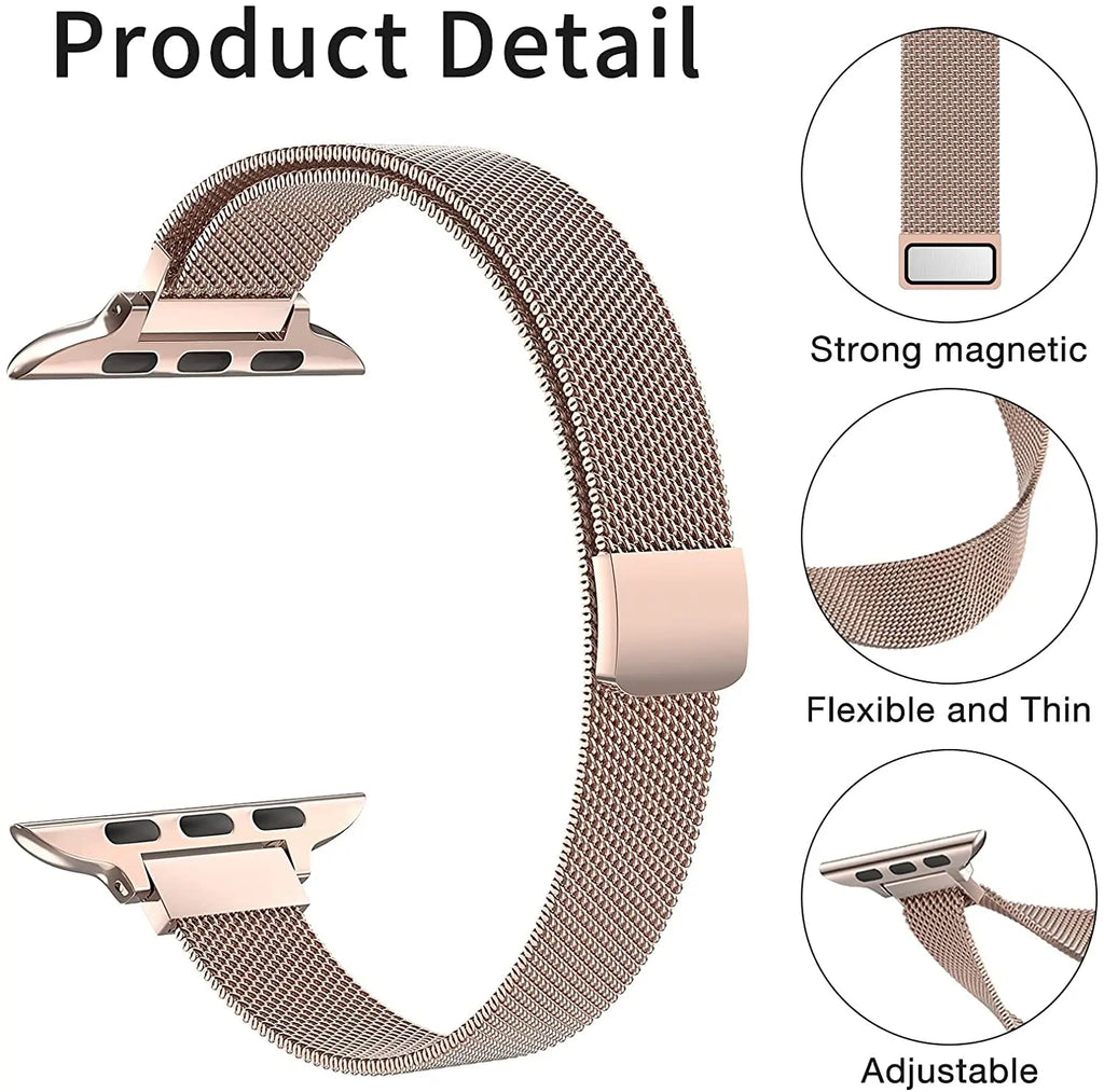 Slim band For Apple Watch band 40mm 44mm 41mm 45mm 42mm 46mm 49mm Milanese Loop band Apple Watch Series 6 SE 7 8 Ultra 2 3 9 10 11